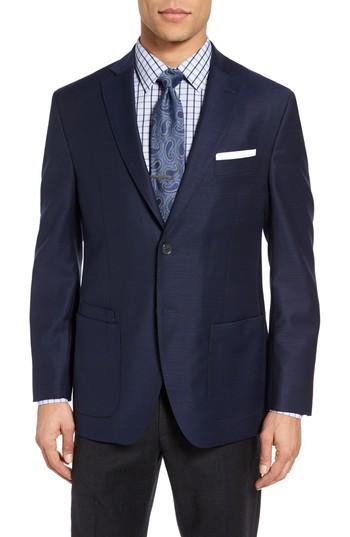 Men's Jkt New York Trim Fit Stretch Wool Blazer R - Blue