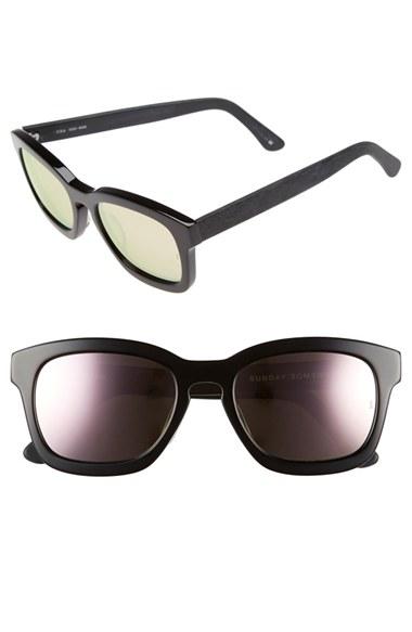 Women's Sunday Somewhere 'csa' 52mm Retro Sunglasses - Polished Black/ Rose Gold