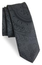 Men's Boss Paisley Silk Skinny Tie, Size - Black