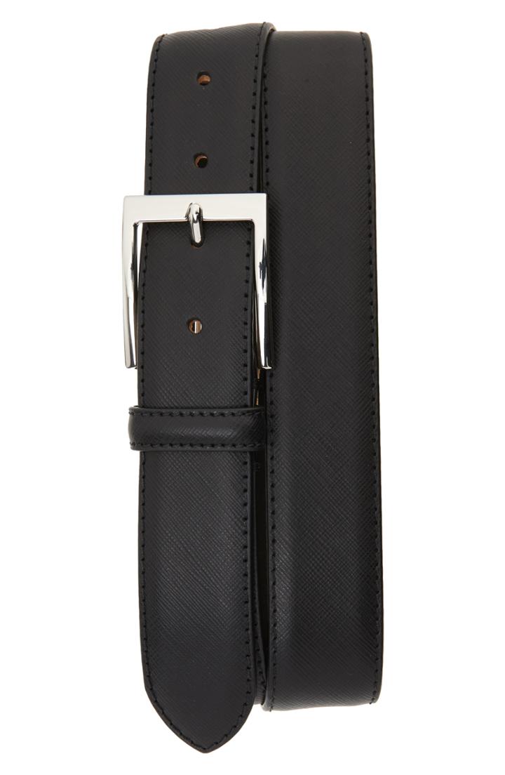 Men's To Boot New York Saffiano Leather Belt - Saffiano Black