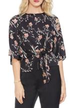 Women's Vince Camuto Bell Sleeve Tie Front Top, Size - Black