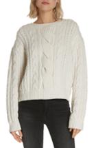 Women's Frame Cable Knit Wool Blend Sweater - Ivory