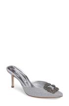 Women's Manolo Blahnik Hangisi Jeweled Mule .5us / 35.5eu - Metallic