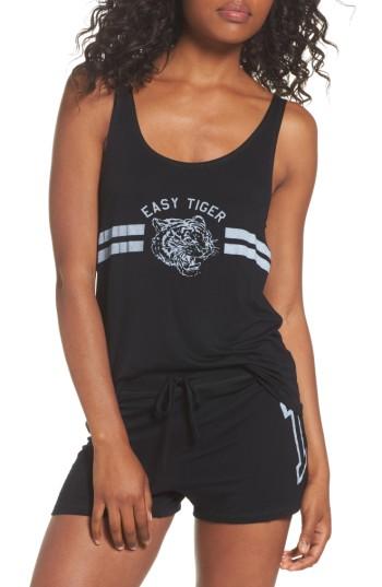 Women's Junk Food Easy Tiger Tank - Black