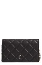 Marc Jacobs Quilted Leather Wallet On A Chain - Black