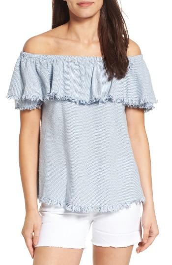 Women's Velvet By Graham & Spencer Ruffled Off The Shoulder Stripe Top
