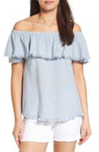 Women's Velvet By Graham & Spencer Ruffled Off The Shoulder Stripe Top