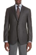 Men's Canali Classic Fit Plaid Wool Sport Coat Us / 56 Eu L - Grey