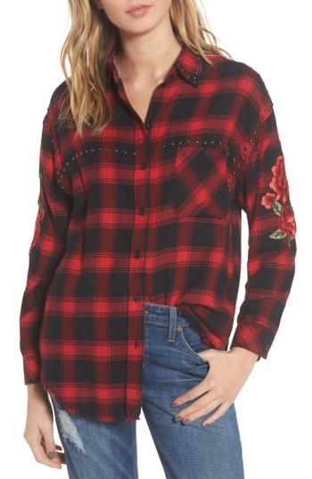 Women's Rails Owen Studded Plaid Shirt - Red