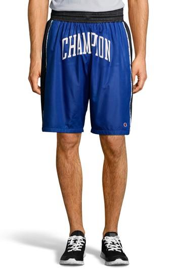 Men's Champion Satin Shorts, Size - Blue
