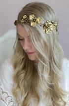 Twigs & Honey Wavy Gilded Antique Flower Headband, Size - Metallic