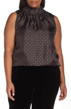 Women's Lafayette 148 New York Percy Ruffle Neck Silk Blouse, Size - Blue