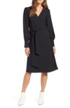 Women's Halogen Wrap Dress, Size - Black