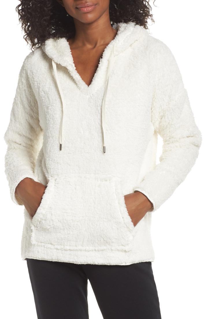 Women's Pj Salvage Velour Lounge Hoodie - Ivory
