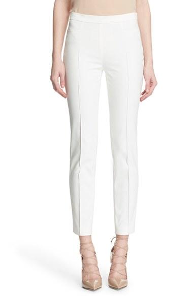 Women's Akris Punto 'franca' Techno Cotton Blend Ankle Pants - Ivory