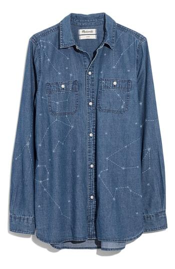 Women's Madewell Denim Classic Ex-boyfriend Shirt - Blue