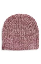 Women's Barefoot Dreams Circle Heathered Ribbed Beanie, Size - Burgundy