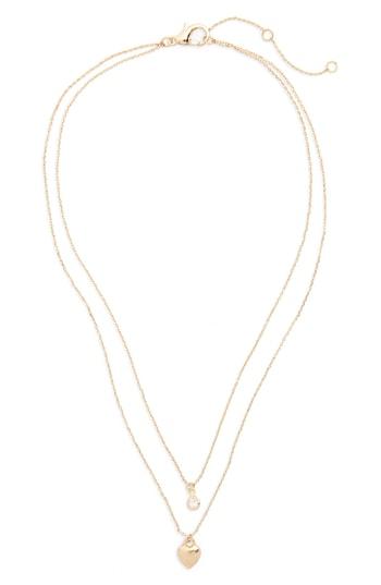 Women's Bp. Heart & Crystal Layered Necklace