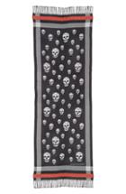Women's Alexander Mcqueen Skull Wool Jacquard Stole, Size - Black