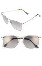 Men's Persol Evolution 58mm Polarized Aviator Sunglasses - Silver