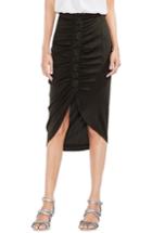 Women's Vince Camuto Ruched Lace-up Ribbed Pencil Skirt, Size - Green