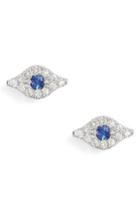 Women's Ef Collection Evil Eye Diamond & Sapphire Stud Earrings