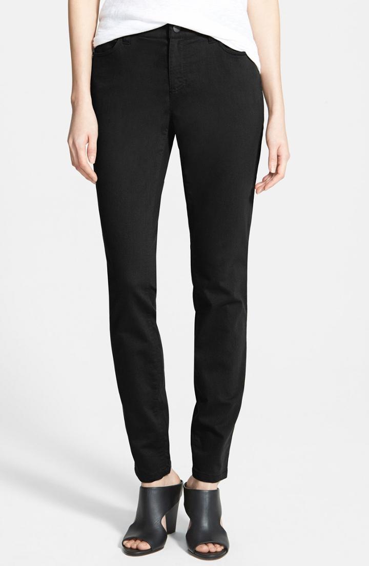 Women's Eileen Fisher 'legging' Jeans, Size 18 - Black (surplus) (regular & ) (online Only)