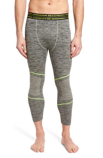 Men's Beach Body Energy Cropped Tights, Size - Grey