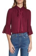 Women's Alice + Olivia Maxima Ruffle Sleeve Georgette Blouse - Burgundy