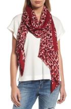 Women's Kate Spade New York Inked Texture Oblong Twill Scarf, Size - Pink