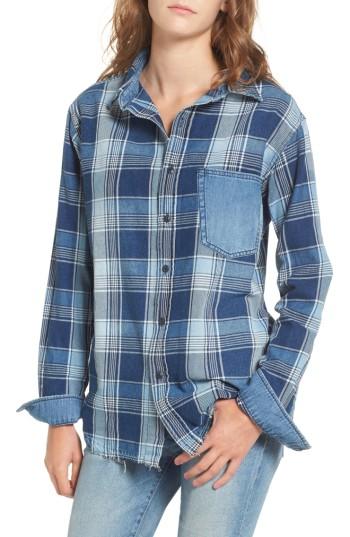 Women's Current/elliott Contrast Back Shirt - Blue