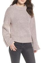 Women's Love By Design Lattice Sleeve Sweater - Pink
