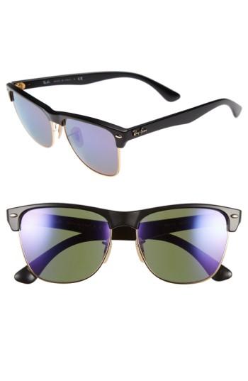 Women's Ray-ban Highstreet 57mm Sunglasses - Black/ Purple Mirror
