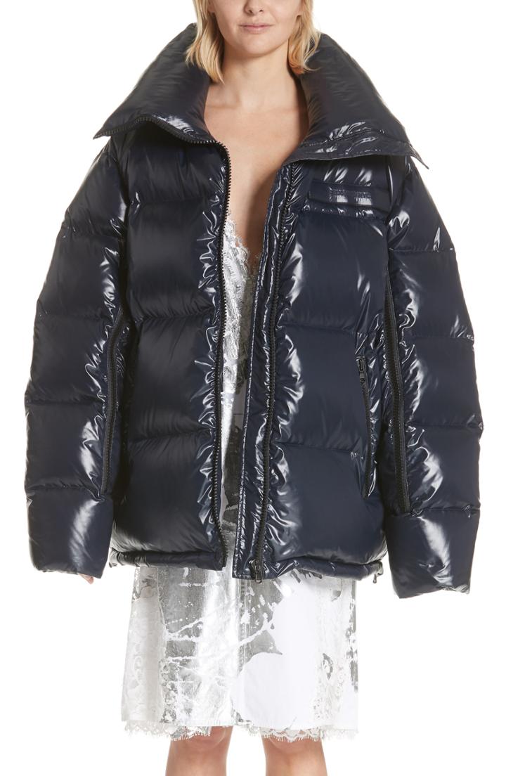 Women's Calvin Klein 205w39nyc Convertible Puffer Jacket Us / 44 It - Blue