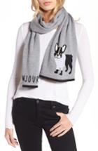 Women's Kate Spade New York French Bulldog Merino Wool Muffler
