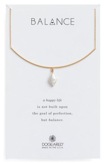 Women's Dogeared Balance Pearl Bar Necklace