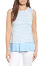 Women's Michael Michael Kors Pleat Woven Hem Tank - Blue