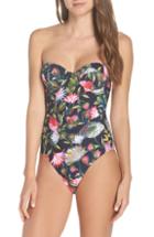 Women's J.crew Floral Underwire One-piece Swimsuit - Blue