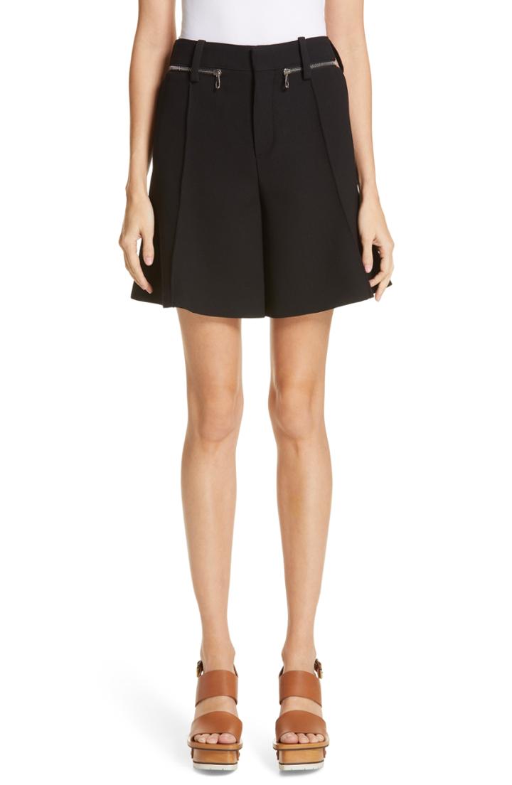 Women's Chloe Pintuck Wool Shorts