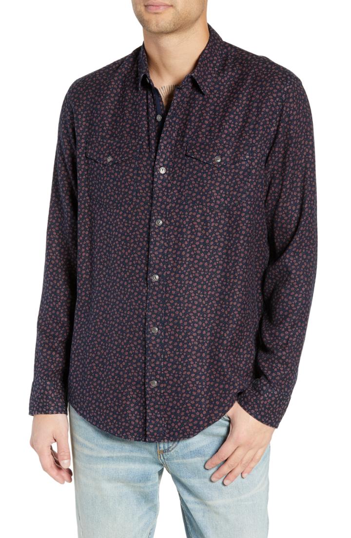 Men's Treasure & Bond Regular Fit Print Sport Shirt - Red