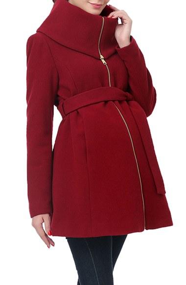 Women's Kimi And Kai 'mia' High Collar Maternity Coat - Red