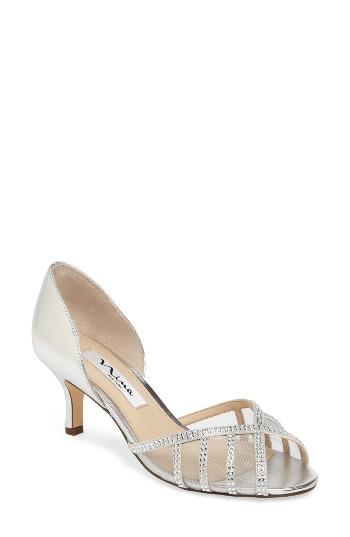 Women's Nina Corita Embellished Mesh Sandal .5 M - Metallic