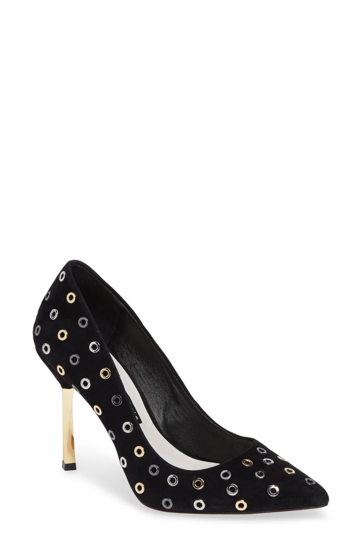 Women's Alice + Olivia Adly Grommet Pump .5 M - Black