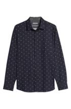 Men's Ted Baker London Orense Slim Fit Monkey Embroidered Sport Shirt (m) - Blue