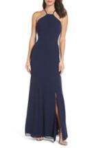 Women's Chi Chi London Lace Back Halter Gown