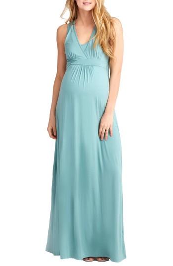 Women's Nom Maternity Hollis Maternity/nursing Maxi Dress - Green