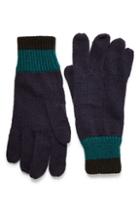Men's Topman Stripe Cuff Knit Gloves - Blue