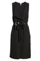 Women's Leith Grommet Belted Longline Vest - Black
