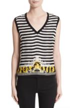 Women's Versace Collection Catwalk Print Wool & Silk Shell Us / 42 It - White