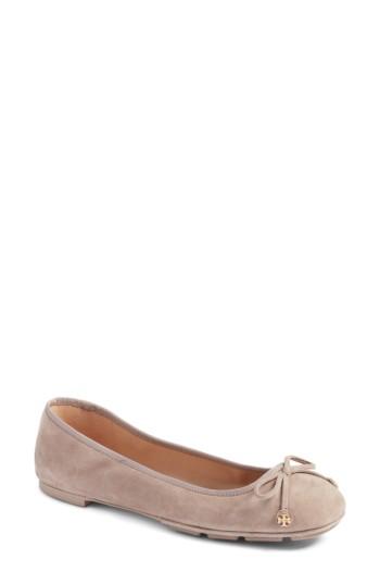 Women's Tory Burch Laila Driver Ballet Flat .5 M - Grey